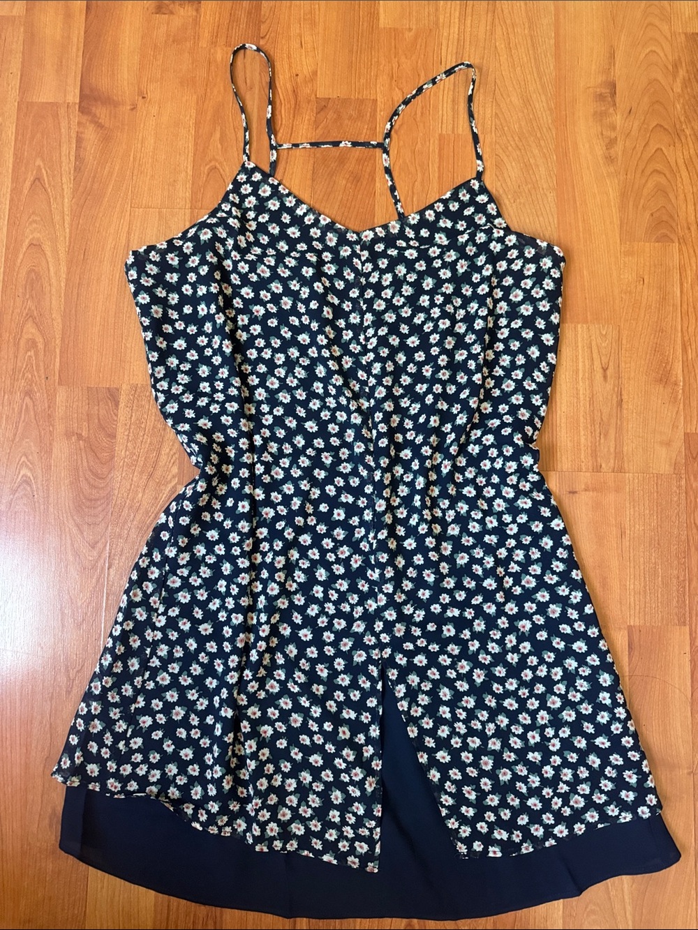 Lumiere Black Mini Dress with Cream Floral Print